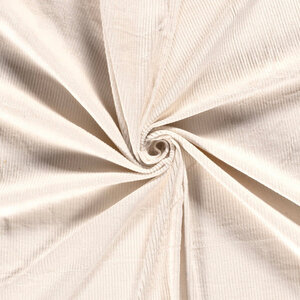  Ribfluweel stretch brede rib ecru