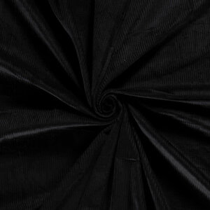  Ribfluweel stretch brede rib zwart