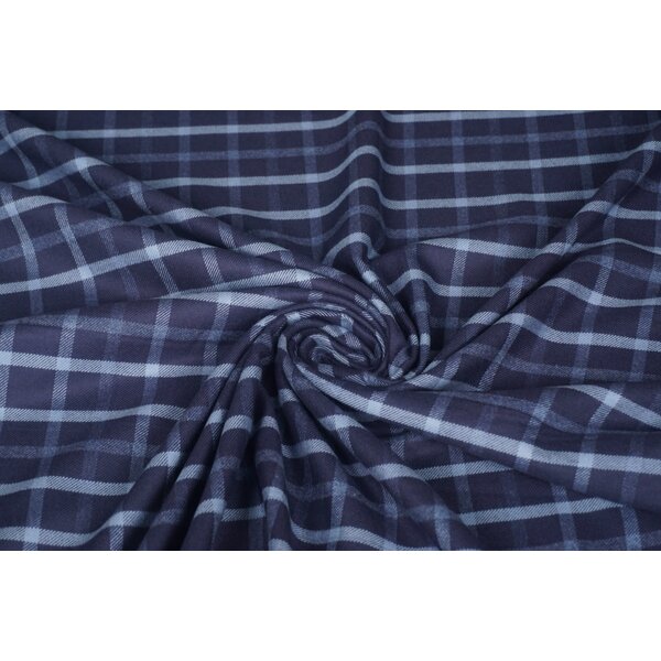Flanel stof donkerblauw met ruit