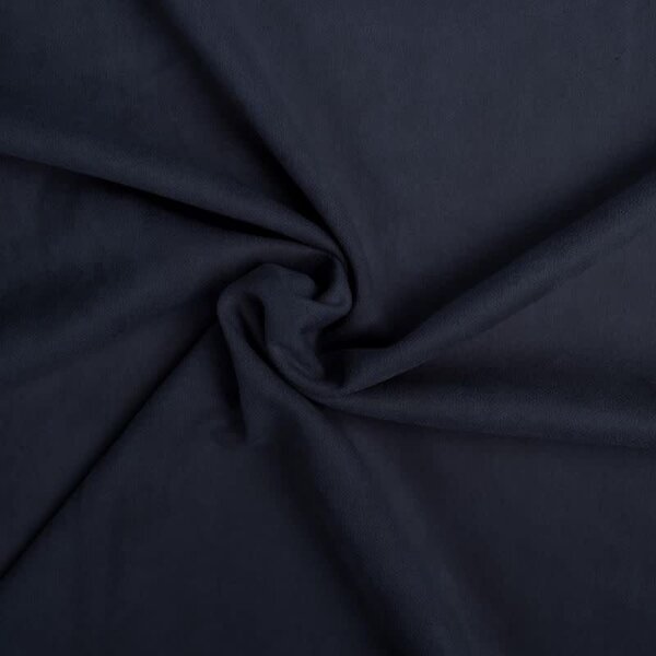 Scuba suede stof donkerblauw