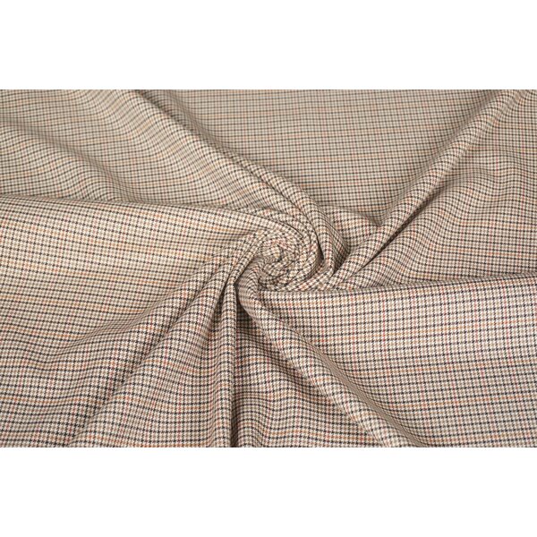 Gabardine stretch stof met pied de poule