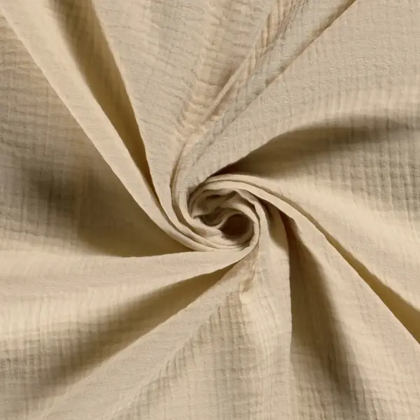 Basic Mousseline stof beige