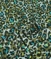  Chiffon mint met panterprint