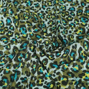 Chiffon mint met panterprint