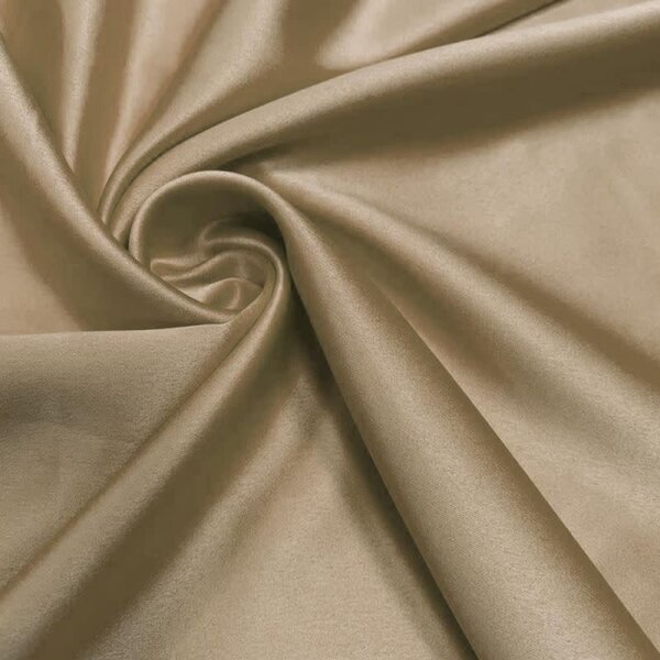 Basic Satijn stof met stretch beige