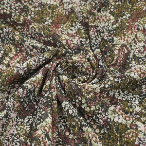 Coupon 810 Chiffon zwart met lurex en bloemetjes 180 x 150 cm