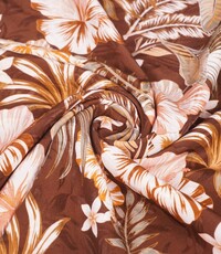  Coupon 693 Viscose bruin met bloemen 180 x 150 cm