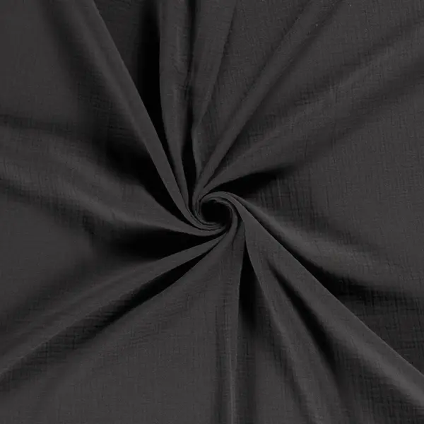 Basic Mousseline stof donkergrijs