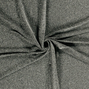 Poly tricot met zilveren glitters zwart