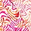 Viscose stof met abstracte golfprint fuchsia