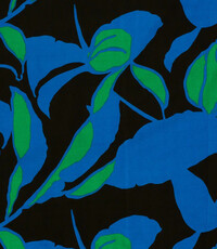  Viscose met grote bloemenprint in blauw met groen