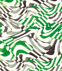  Viscose met abstracte golfprint groen