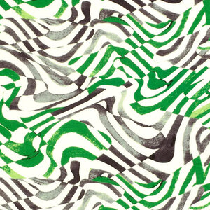 *** Viscose met abstracte golfprint groen