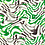 Viscose stof met abstracte golfprint groen