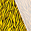 *** Stretchkatoen stof met zebraprintdessin in zwart met geel