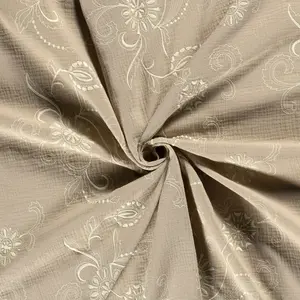 Geborduurde mousseline beige