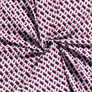  Bengaline met grafisch dessin fuchsia