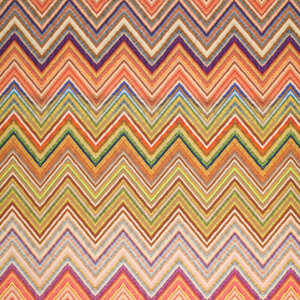  Viscose met zigzagprint oranje met paars