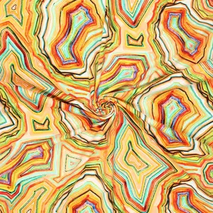 *** Katoenen tricot met hoekige vormen geel