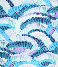  Viscose met stretch in digitale bladerprint blauw