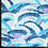 *** Viscose stof met stretch in digitale bladerprint blauw