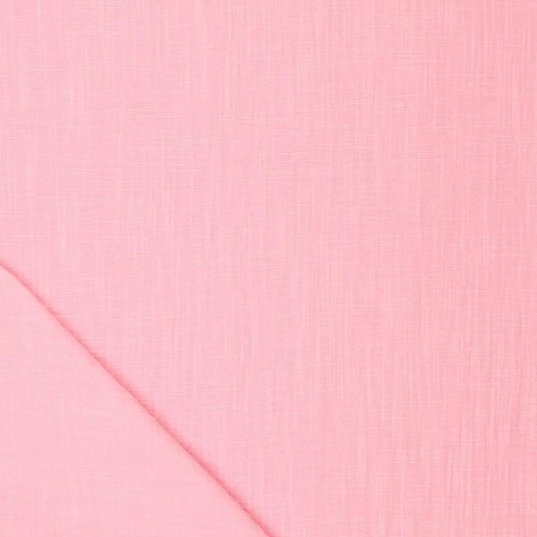 Mousseline stof met linnenlook roze