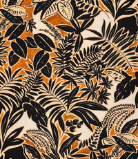  Viscose met stretch jungleprint bruin