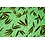 Coupon 624 Viscose tricot groen met donkerblauwe bladeren 170 x 145 cm