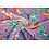 Coupon 707 Chiffon met lurex lila met kleurrijke bloemen 180 x 140 cm