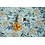 Coupon 706 Viscose lurex lichtblauw met bloemen 180 x 140 cm