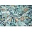 Coupon 706 Viscose lurex lichtblauw met bloemen 180 x 140 cm