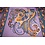 Coupon 722 Chiffon lila met felle kleuren en grote print 180 x 140 cm