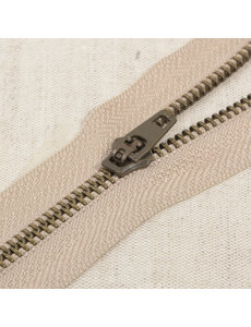  Rits met bronzen tandjes beige