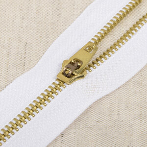  Rits met goudkleurige tandjes wit