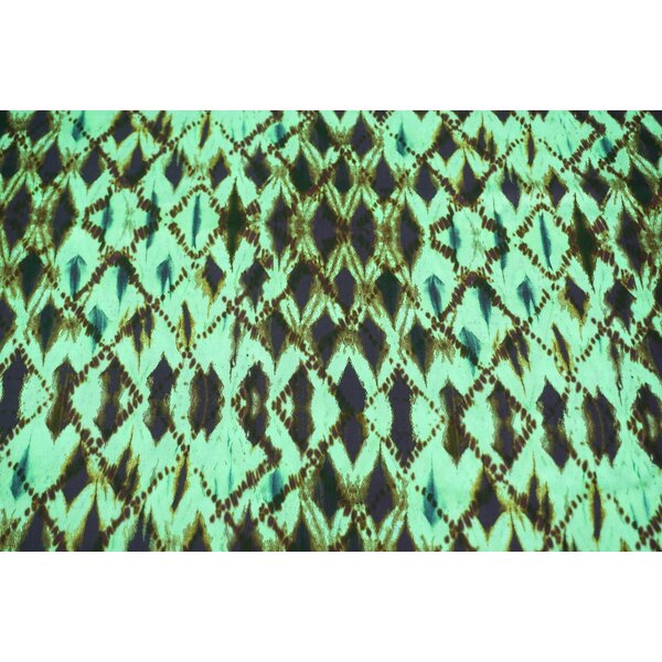 Viscose stof met batik-print in mint