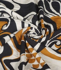  Viscose met bruin/zwarte sierprint