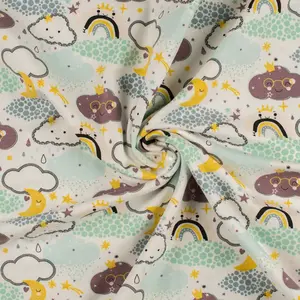  Tricot wolkjes en maantjes met glitters