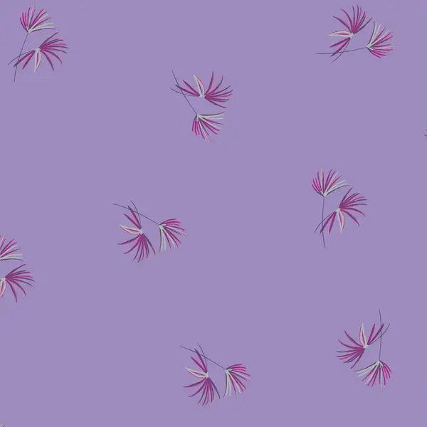 Tricot stof lila met blaasbloem