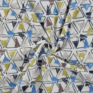 Katoenen tricot met driehoekjes