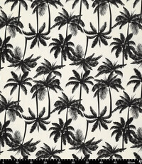  Linnenmix ecru met zwarte palmbomen