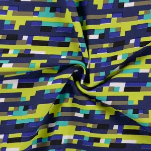 Katoenen tricot met pixelprint groen