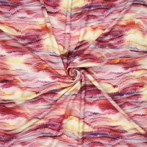 *** Viscose glitter met golvend dessin roze