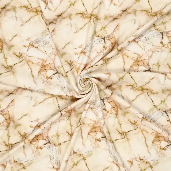 SALE Glitter viscose stof met marmerprint goud