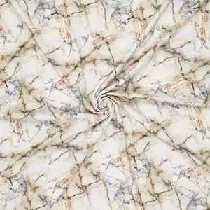  Glitter viscose stof met marmerprint grijs