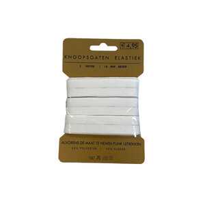  Knoopsgaten elastiek wit