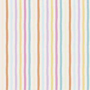 Tricot in roomwit met pastelstrepen