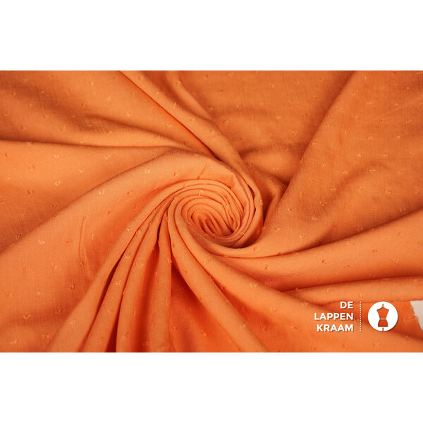 Dobby viscose stof oranje