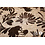 Coupon 738 Viscose roomwit met glanzende en bruine bladeren 170 x 140 cm