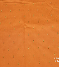  Coupon 961 Viscose oranje met gouden streepje 170 x 140 cm