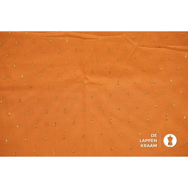 Coupon 961 Viscose oranje met gouden streepje 170 x 140 cm